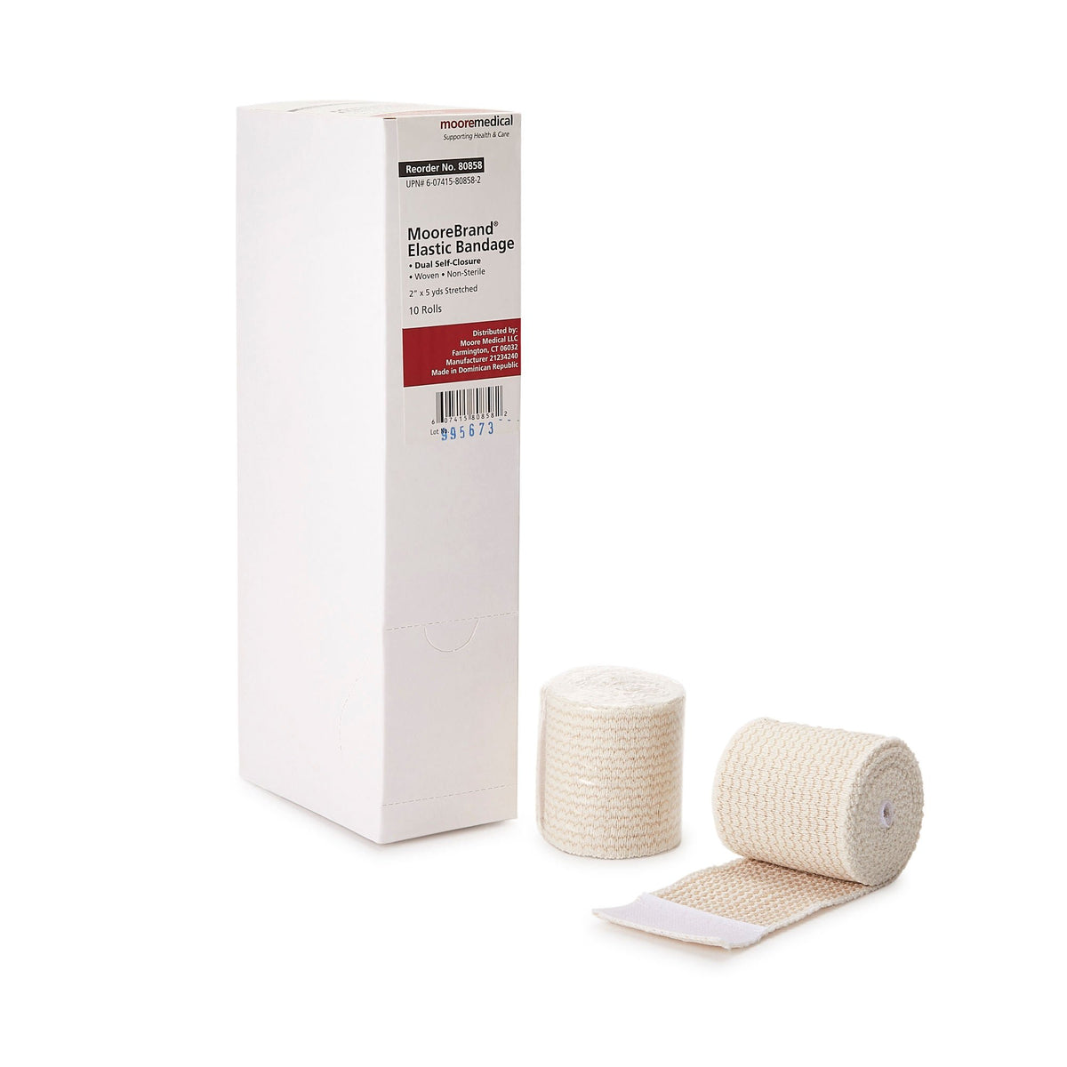 MooreBrand® Elastic Bandage, 2 Inch x 4-1/2 Yard, BX/10