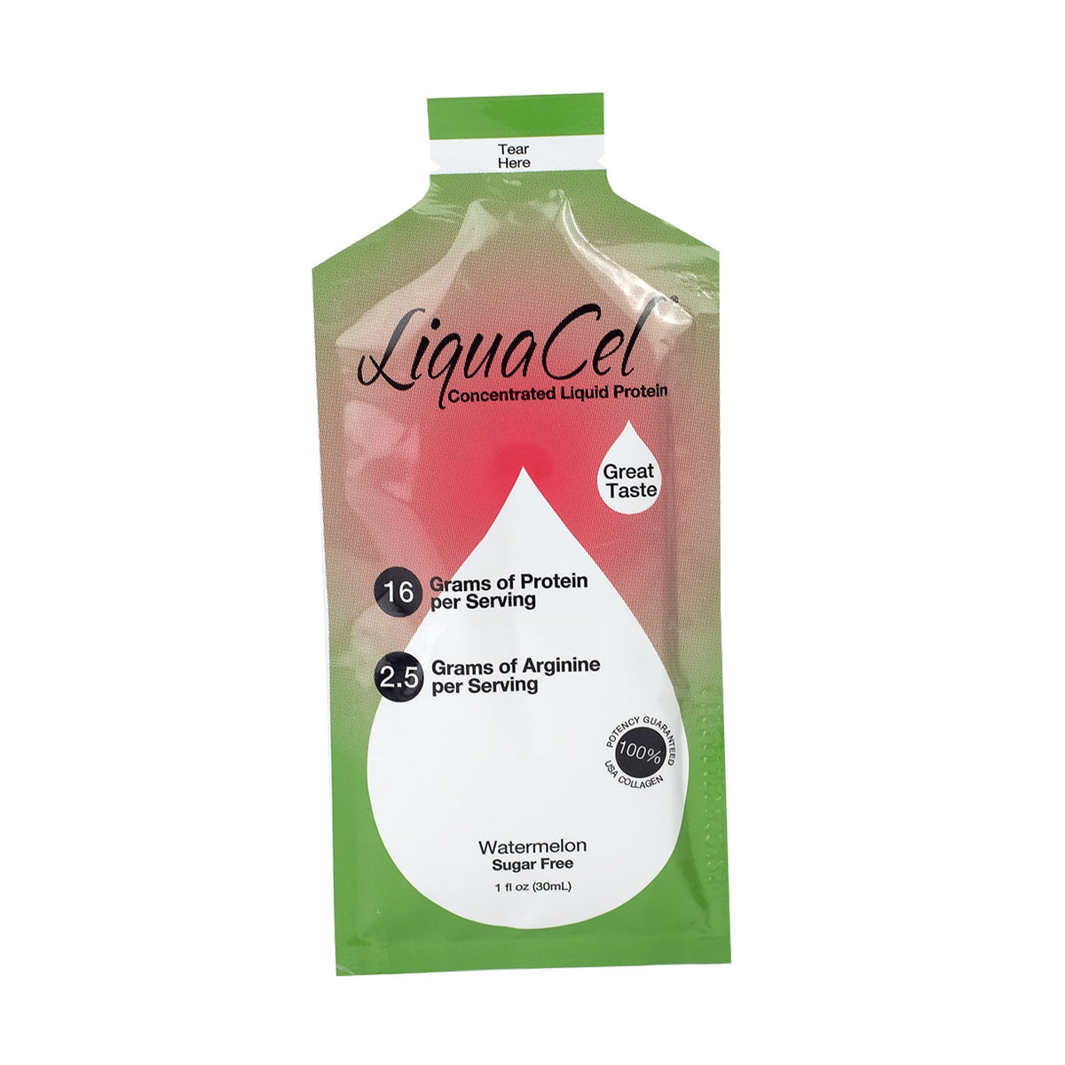 LiquaCel® Watermelon Concentrated Liquid Protein, Sugar Free, 1-ounce Packets, CS/100