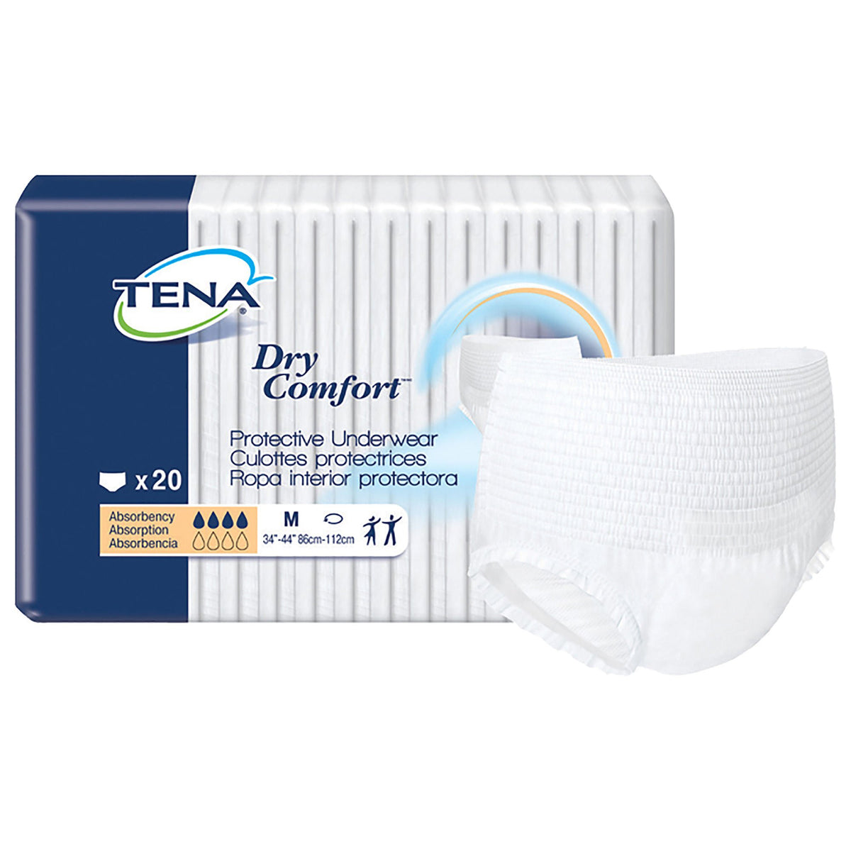 Tena® Dry Comfort™ Absorbent Underwear, Medium, CS/80