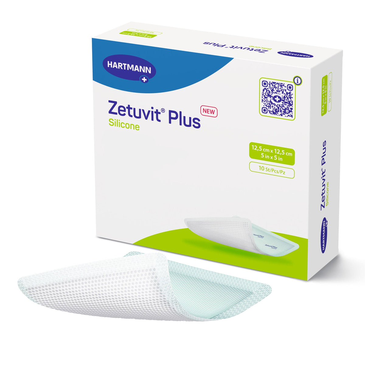 Zetuvit® Plus Silicone Super Absorbent Dressing, 5 x 5 Inch, EA/1