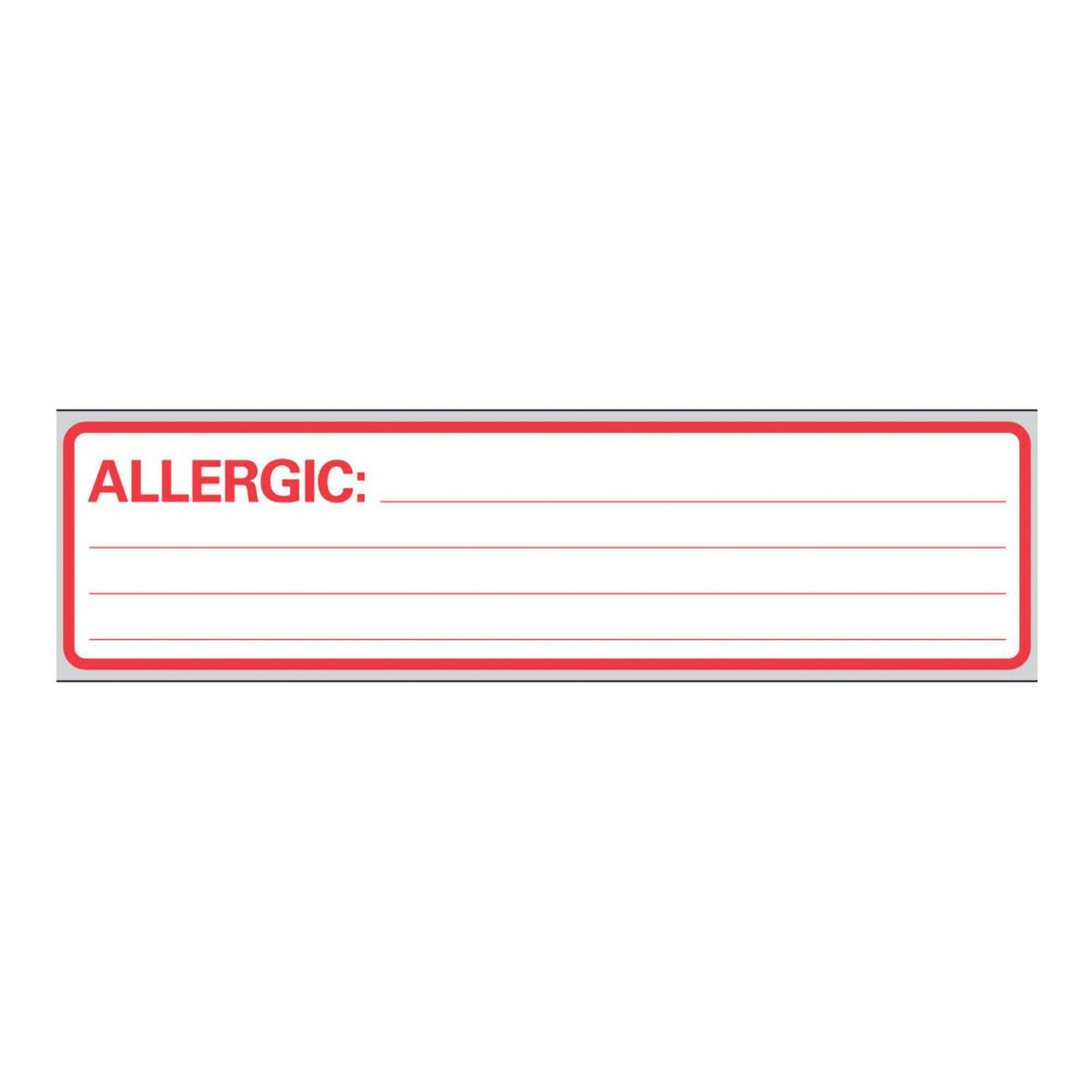 Timemed Pre-Printed Allergy Alert Label Removable Tape, 6 x 1 Inch, RL/1
