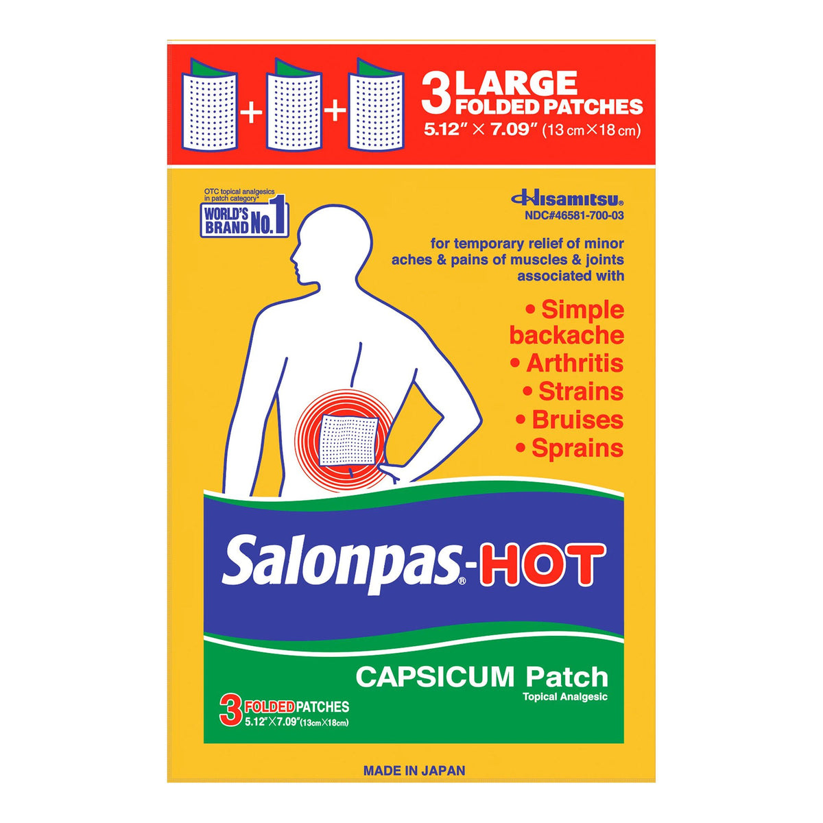 Salonpas® Hot Capsaicin Topical Pain Relief, CT/3