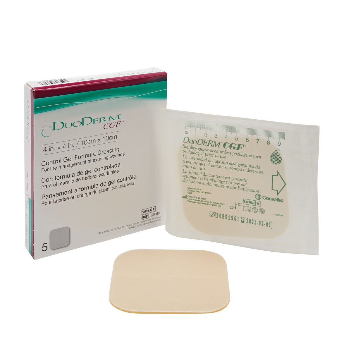 DuoDerm® CGF® Hydrocolloid Dressing, 4 x 4 Inch, EA/1