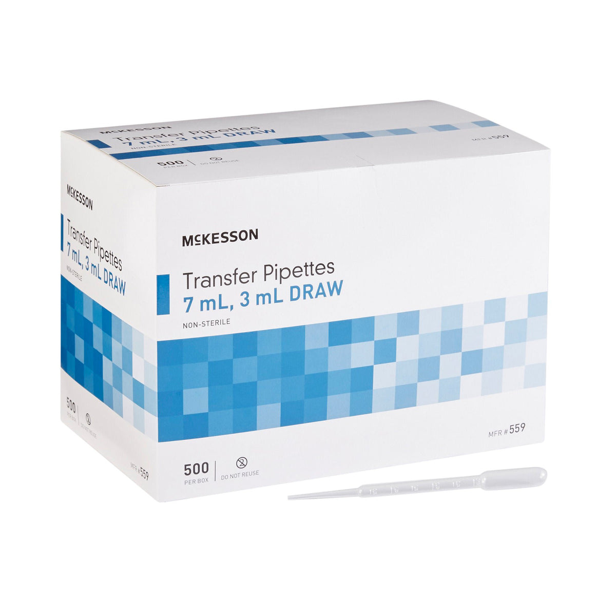 McKesson Transfer Pipette, 7.5 mL, 3 mL Draw Volume, CS/10