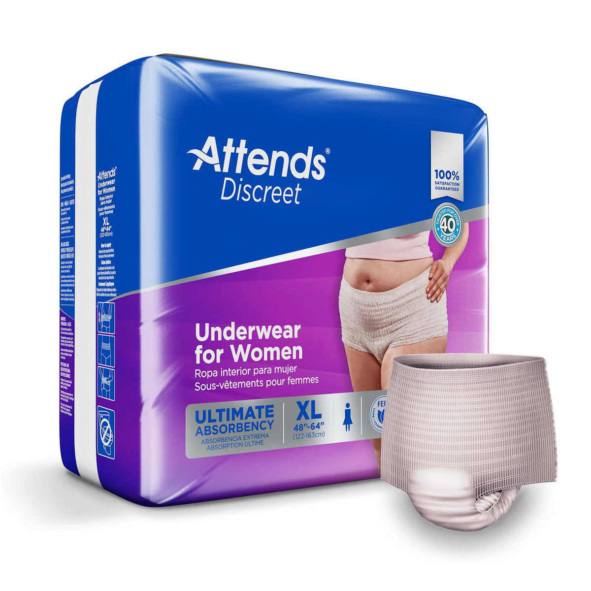 Attends® Discreet Women's Underwear, Level 5, X-Large, CS/64