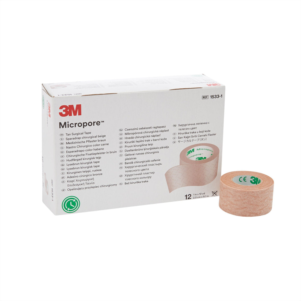 3M™ Micropore™ Paper Medical Tape, 1 Inch x 10 Yard, Tan, CS/120