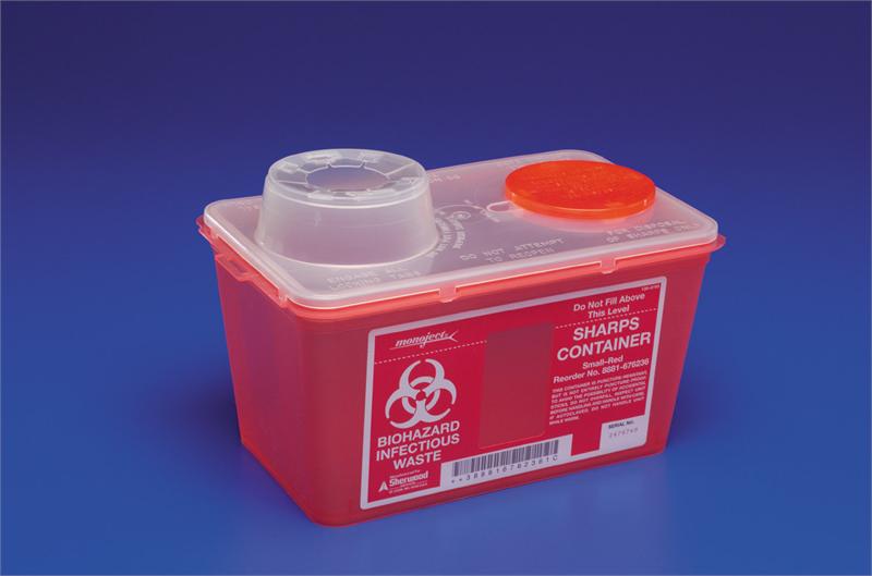 Monoject™ Multi-purpose Sharps Container, 3.5 Gallon, 6.75 x 17.7 x 10.5 Inch, CS/10
