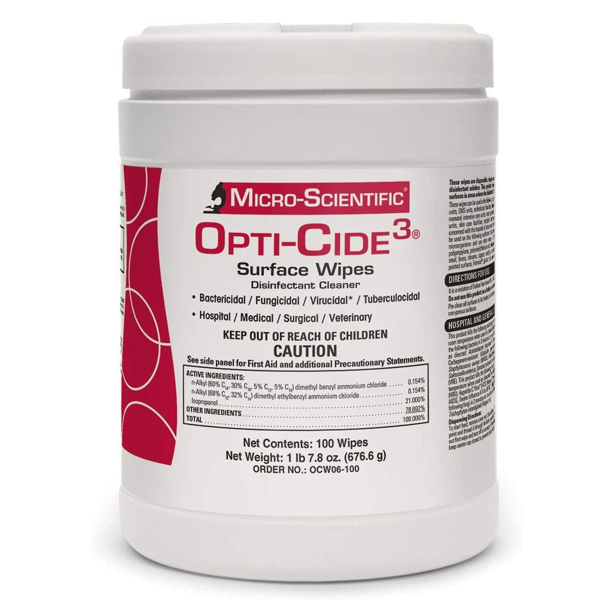 Opti-Cide3® Surface Disinfectant Cleaner Wipes, CT/100