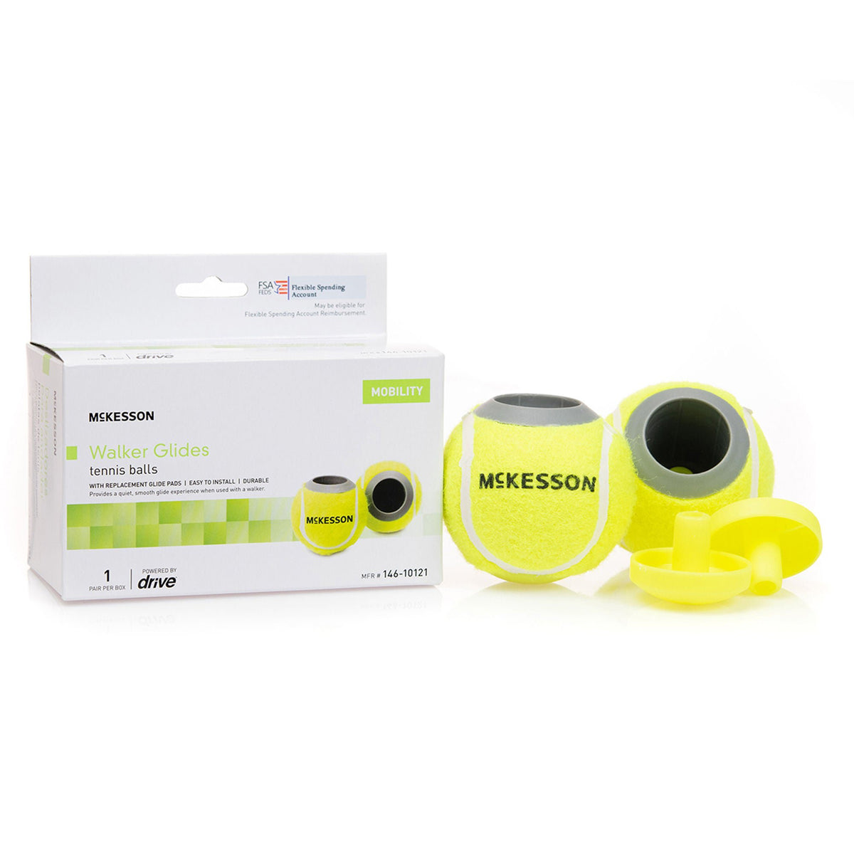 McKesson Tennis Ball Glide Pads, BX/1