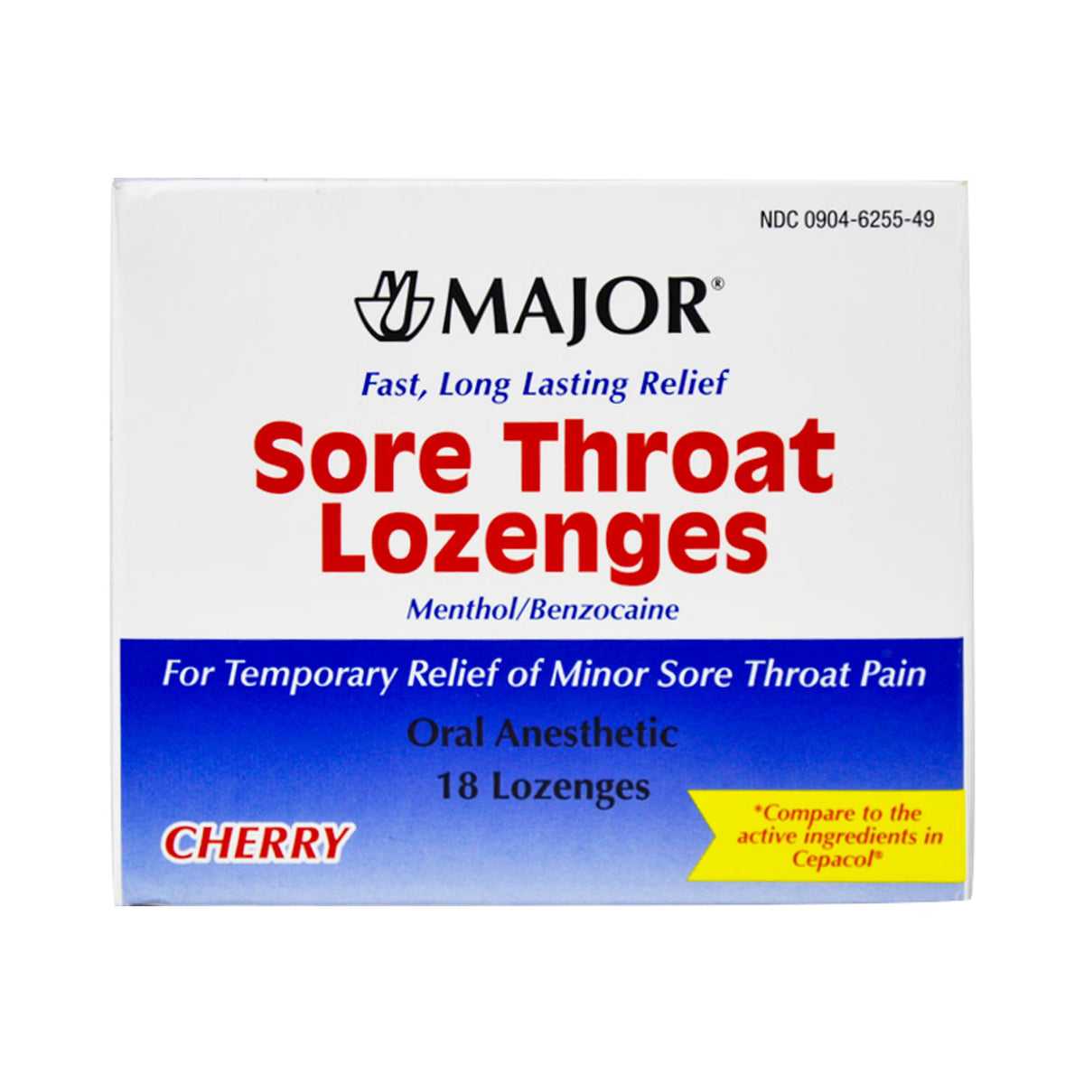 Major® Benzocaine / Menthol Sore Throat Relief, PK/18