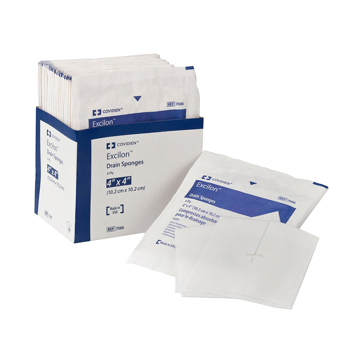 Curity™ Drain Sponge, 4 x 4 Inch, Six-Ply, CS/300