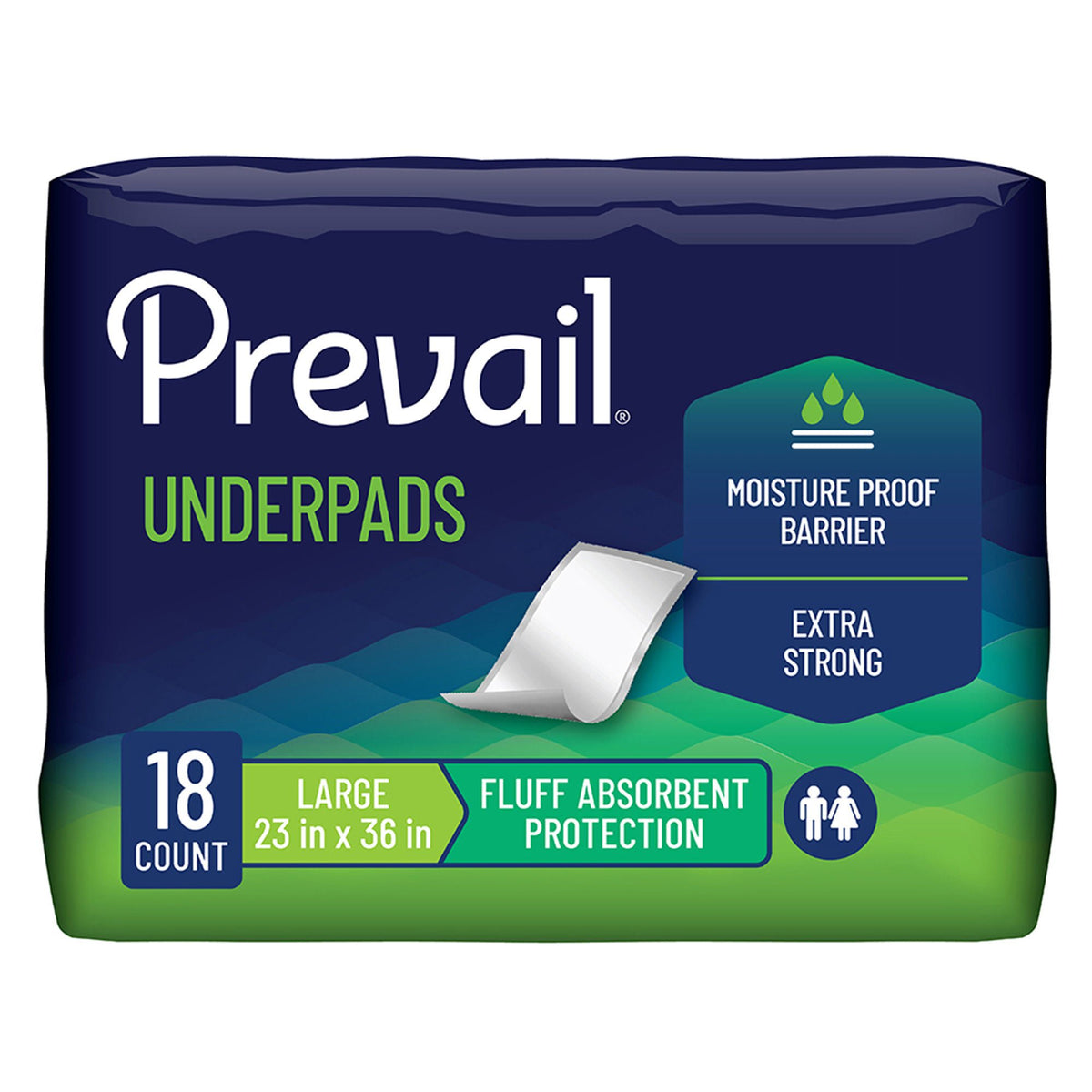 Prevail® Fluff Underpad, 23 x 36 Inch, BG/18