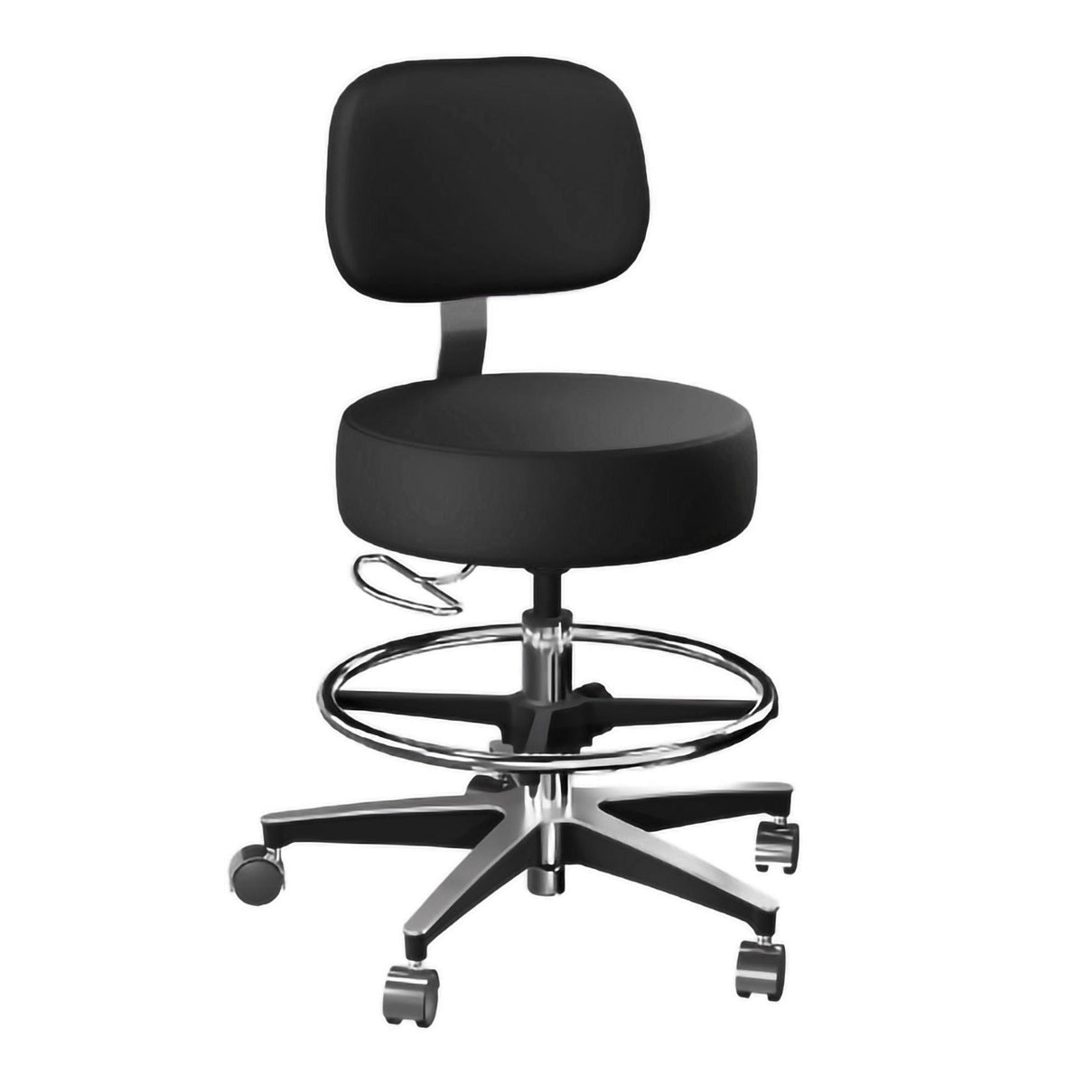 McKesson Exam Stool, Black, with Backrest, EA/1