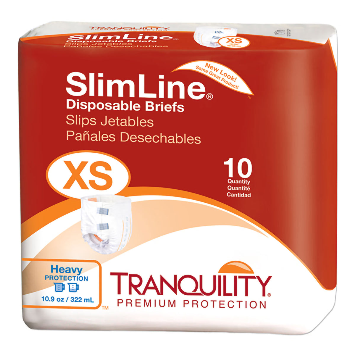 Tranquility® SlimLine® Heavy Protection Incontinence Brief, Extra Small, CS/100