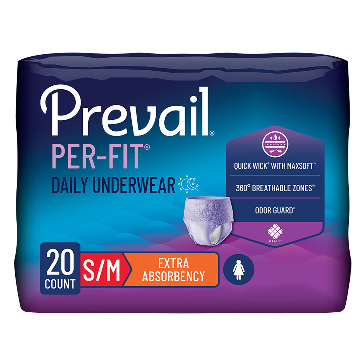 Prevail® Per-Fit® Women Extra Absorbent Underwear, Medium, CS/80