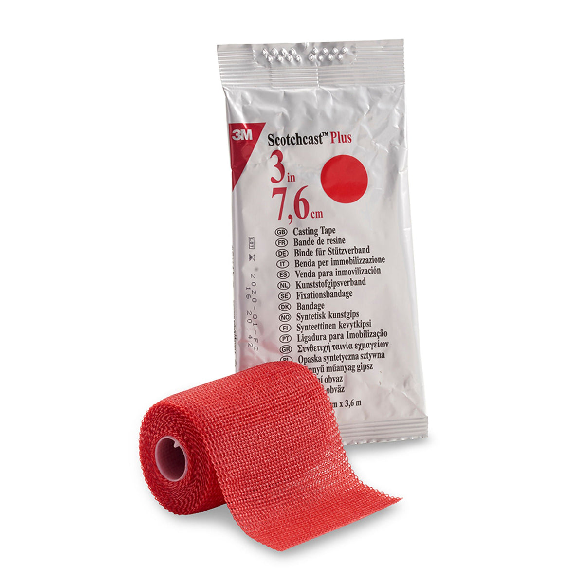 3M™ Scotchcast™ Plus Cast Tape, Red, 3 Inch x 4 Yard, BX/10