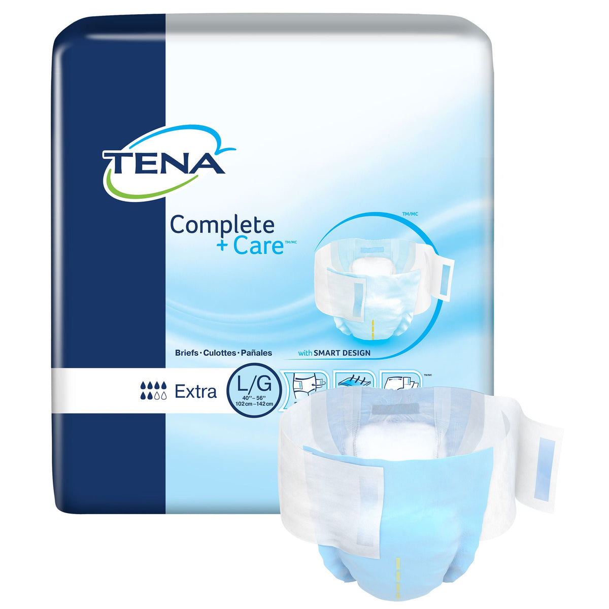 Tena® Complete +Care™ Extra Incontinence Brief, Large, BG/24