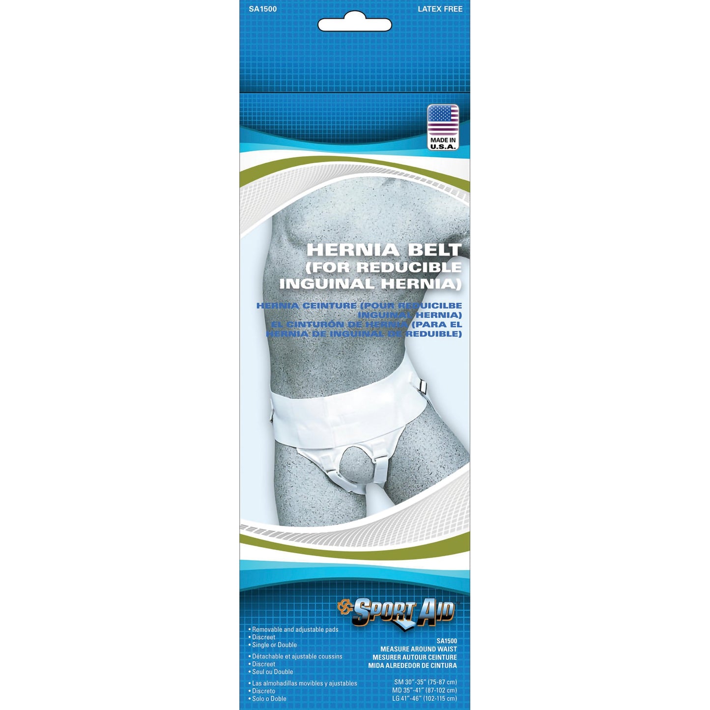 BELT, HERNIA ADJ LG WHT