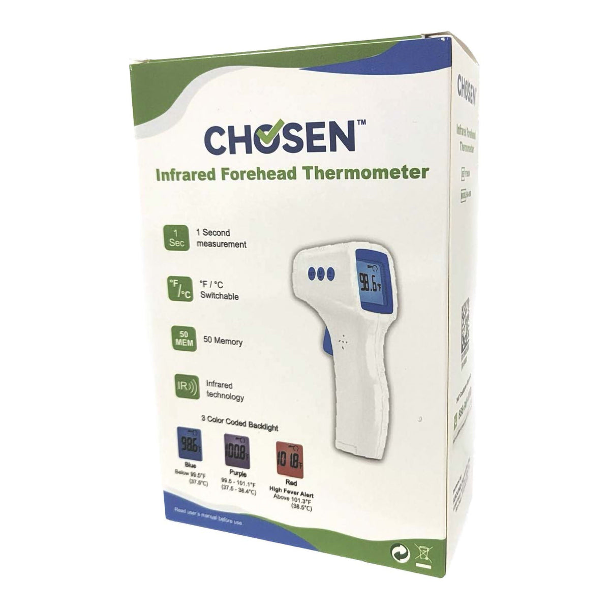 THERMOMETER, FOREHEAD TOUCHLESS INFRARED, EA/1