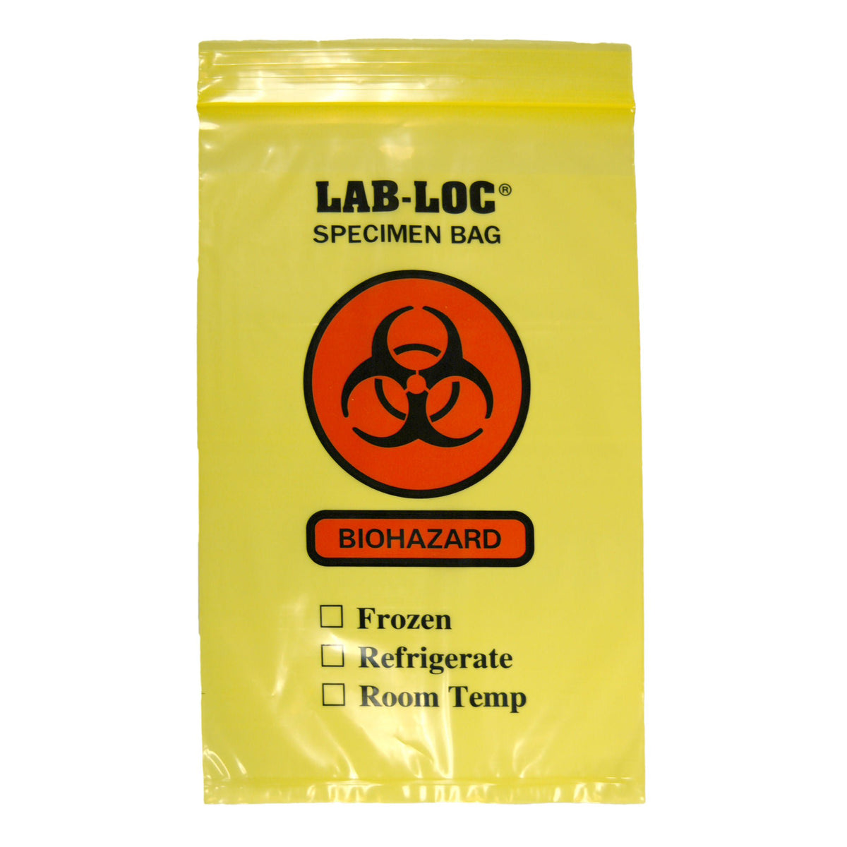Lab-Loc Specimen Transport Bag, Document Pouch, Zip Close, Yellow Tinted, 6 x 9", CS/1000