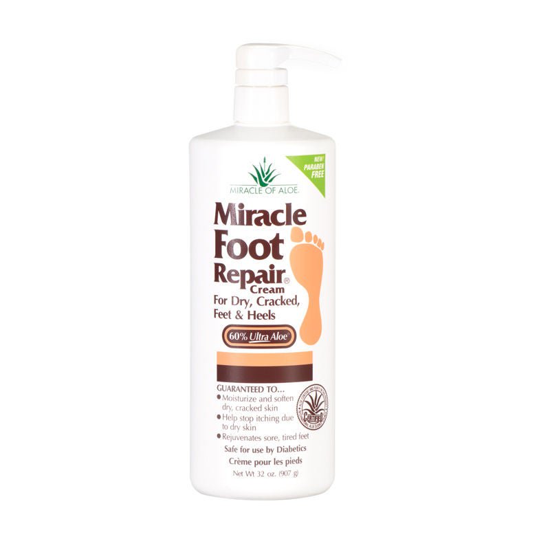 CREAM, MIRACLE FOOT REPAIR 60%ALOE W/PUMP 32OZ (12/CS), EA/1
