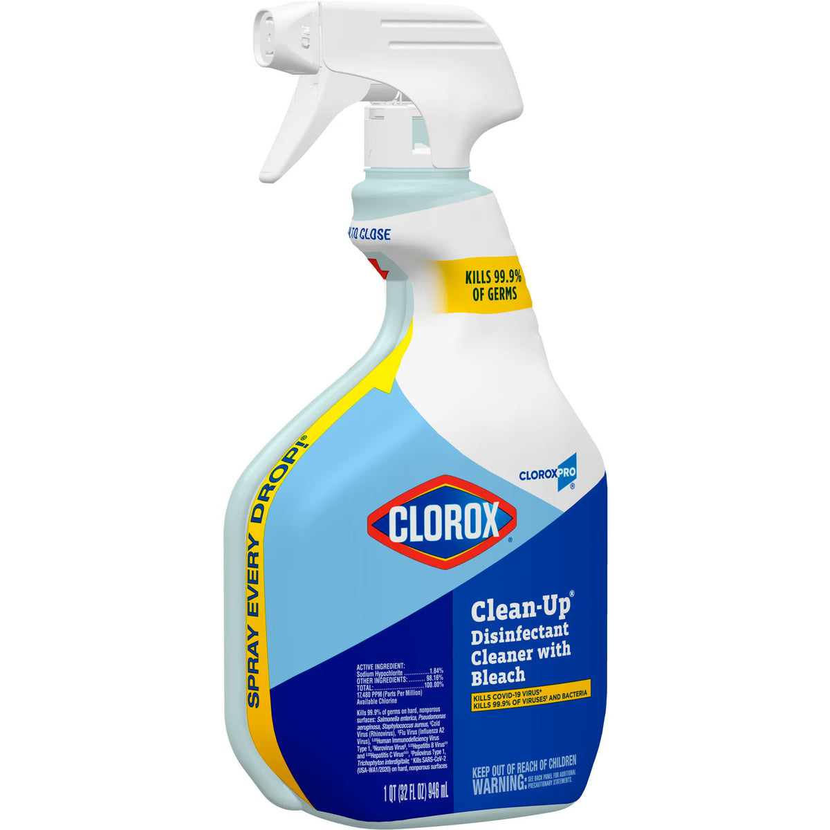 Clorox Pro™ Clean-Up® Disinfectant Cleaner w/ Bleach, 32-ounce spray bottle, CS/9