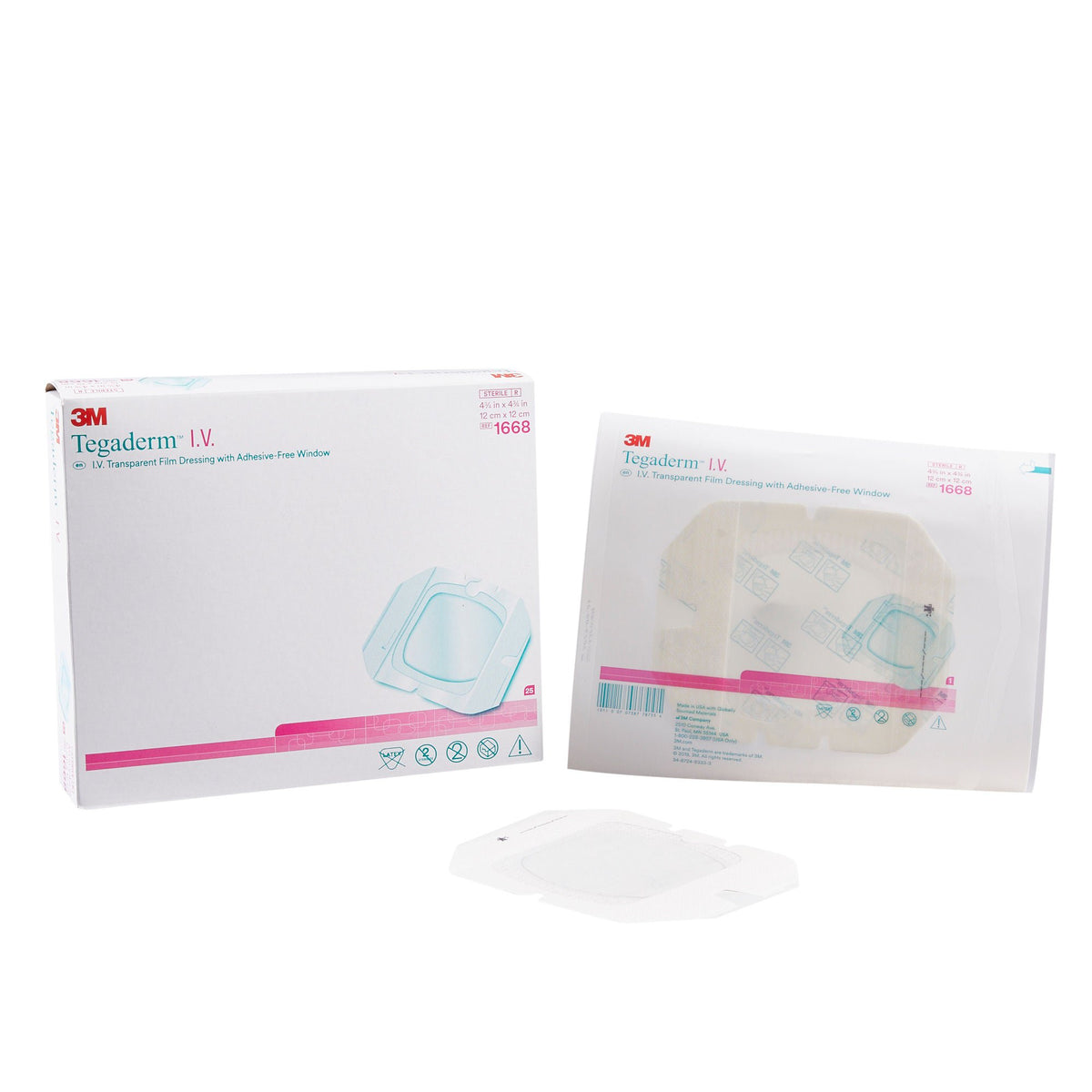 3M™ Tegaderm™ I.V. Transparent Film Dressing with Adhesive-Free Window, CS/4