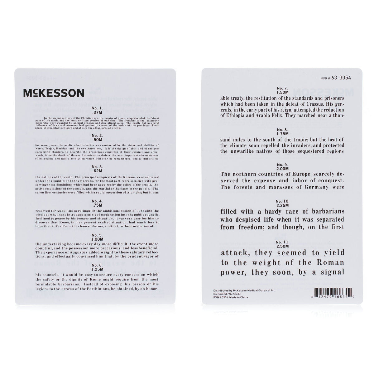 McKesson Jaeger Eye Test Chart, EA/1