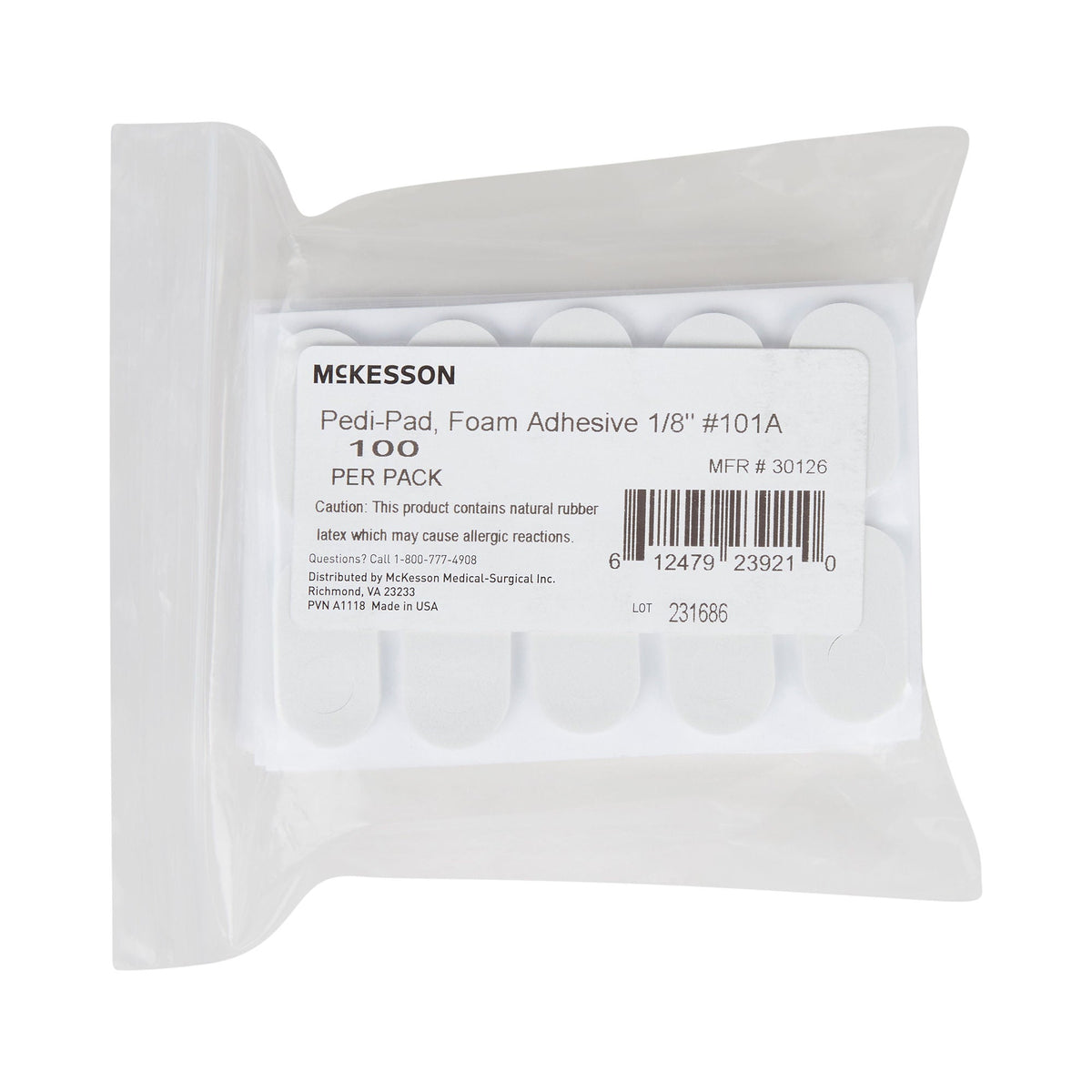 McKesson Pedi-Pad Adhesive Protective Pad, Size 101-A, PK/100