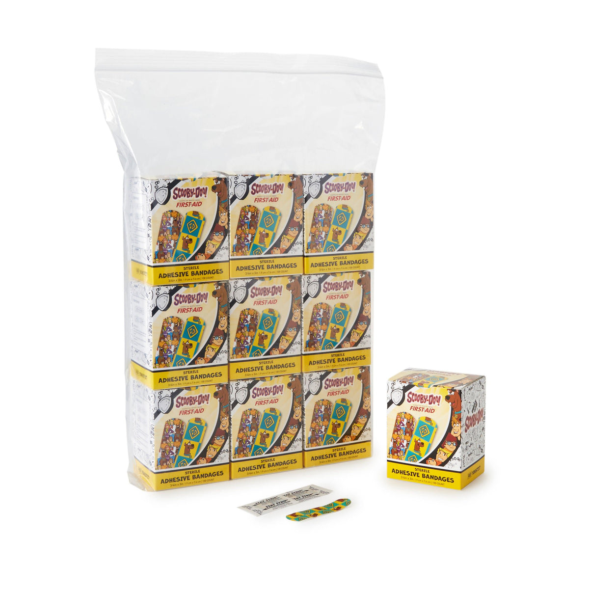 American® White Cross Stat Strip® Scooby-Doo Adhesive Strip, 0.75 x 3 Inch, CS/1200