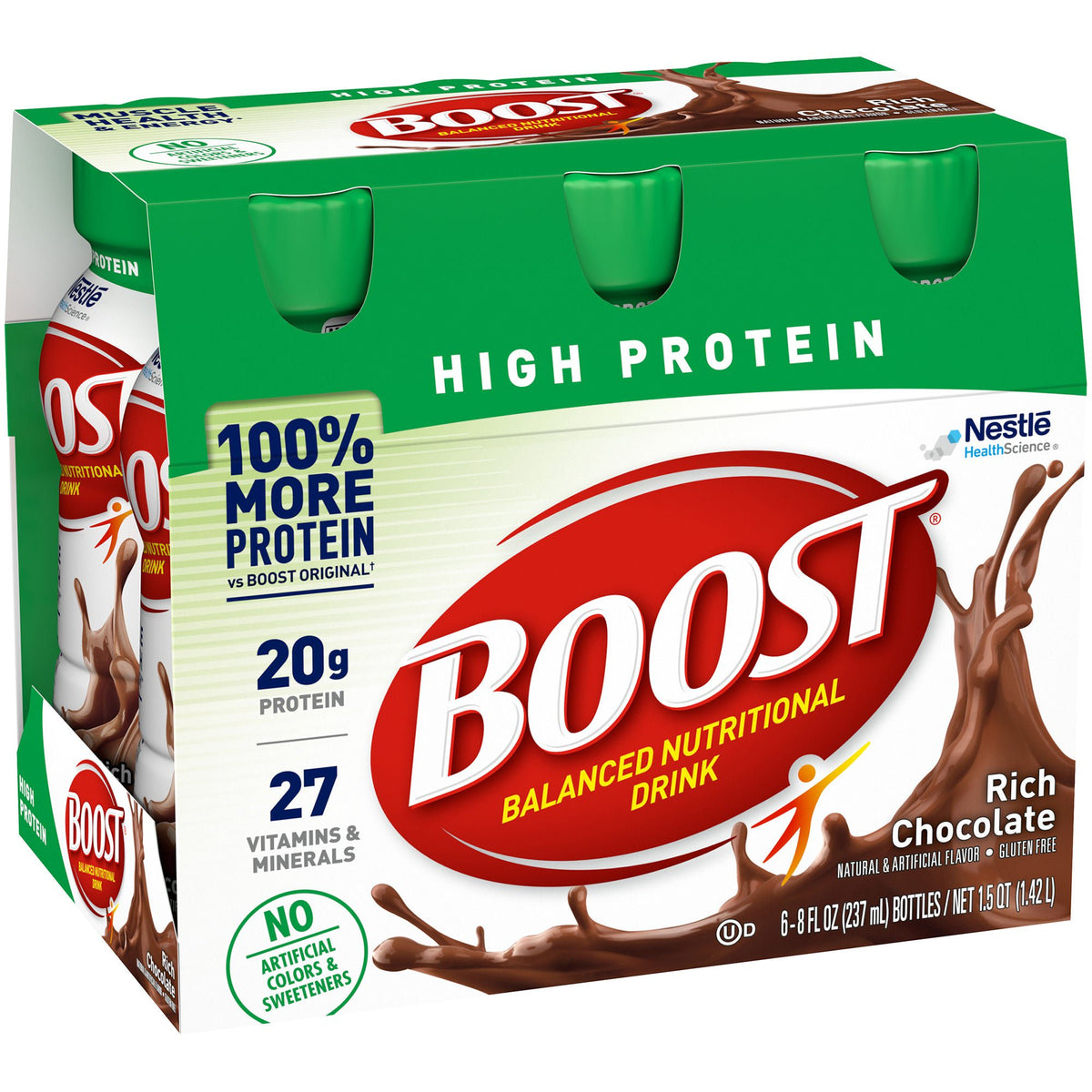 Boost® High Protein Chocolate Complete Nutritional Drink, 8-ounce bottle, PK/6