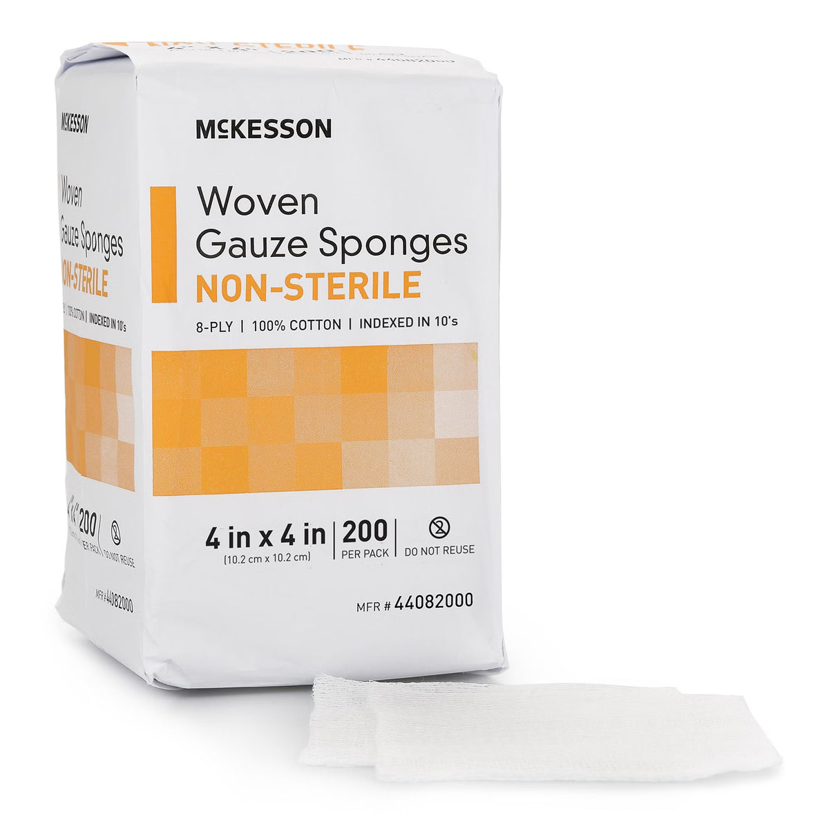 McKesson Gauze Sponge, 4 x 4 Inch, Eight Ply, BG/200