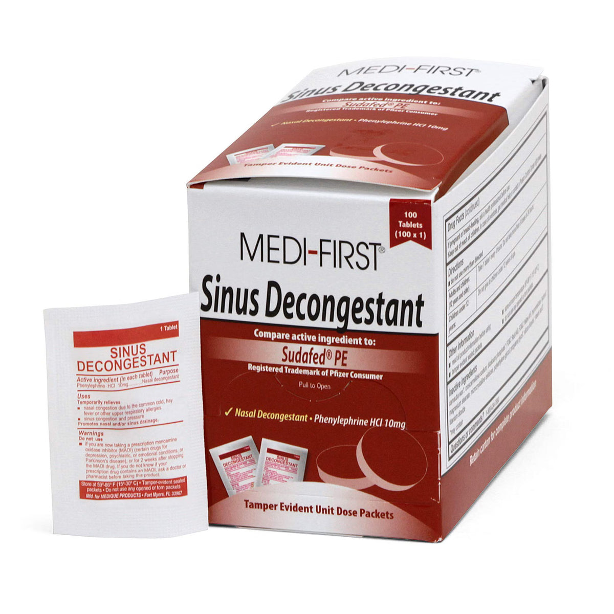 Medi-First® Phenylephrine Sinus Relief, BX/100