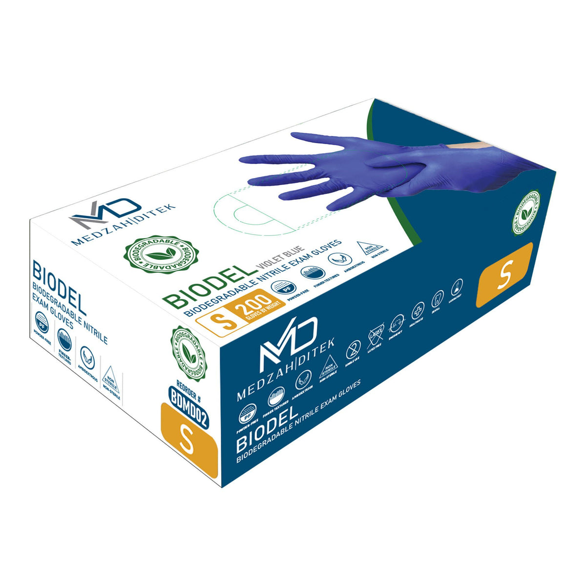 GLOVE, EXAM BIODEGRADABLE SM 4.0MIL 9.5" (200EA/BX 10BX/CS), BX/200