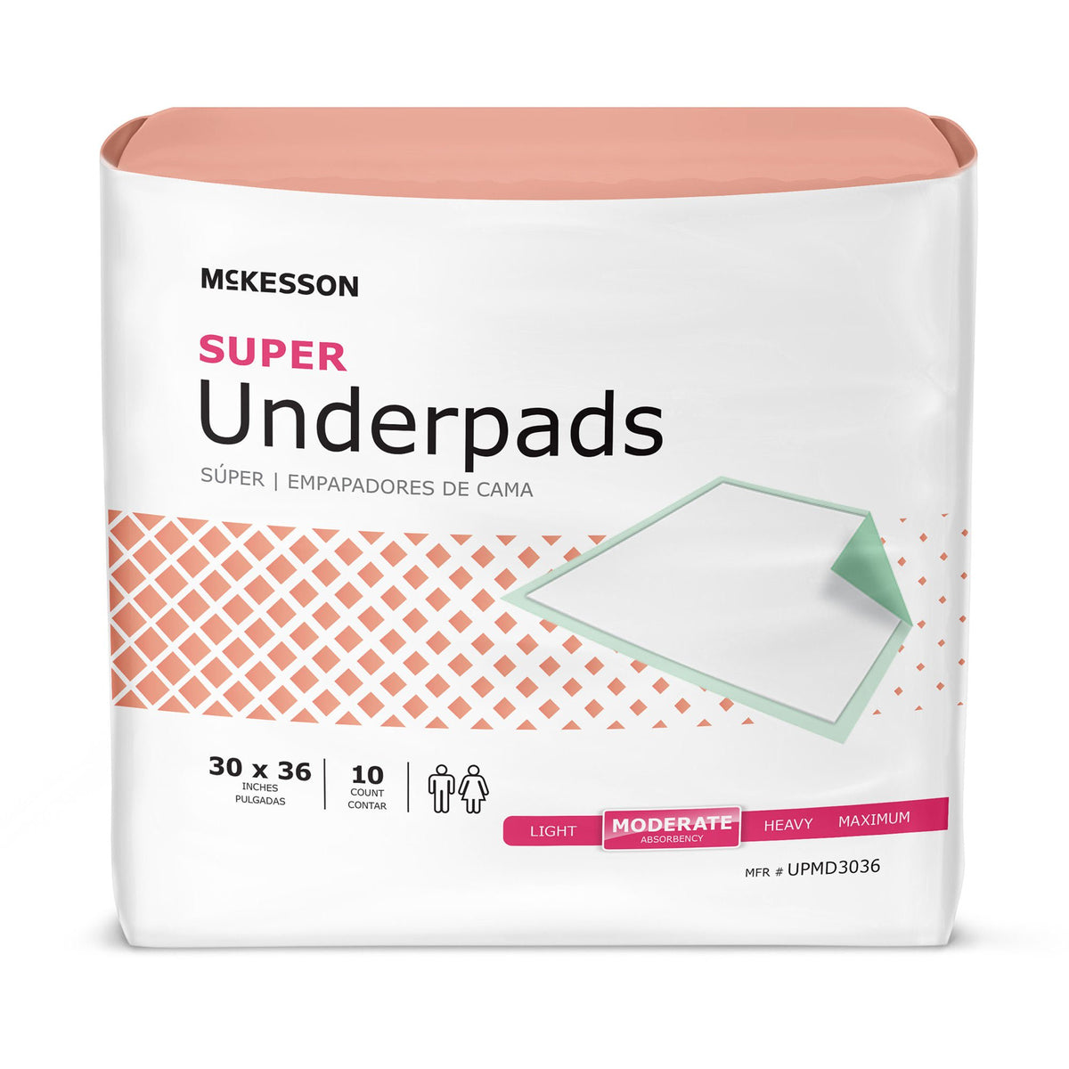 McKesson Super Moderate Absorbency Underpad, 30 x 36 Inch, CS/100
