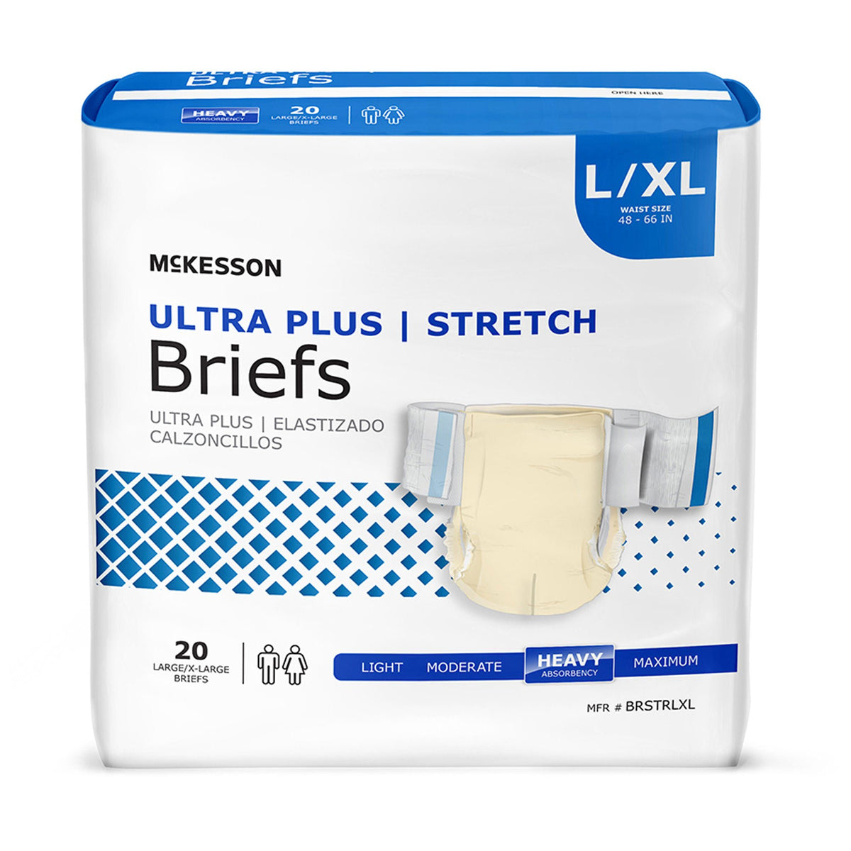 McKesson Ultra Plus Stretch Heavy Absorbency Incontinence Brief, Large / X-Large, CS/4