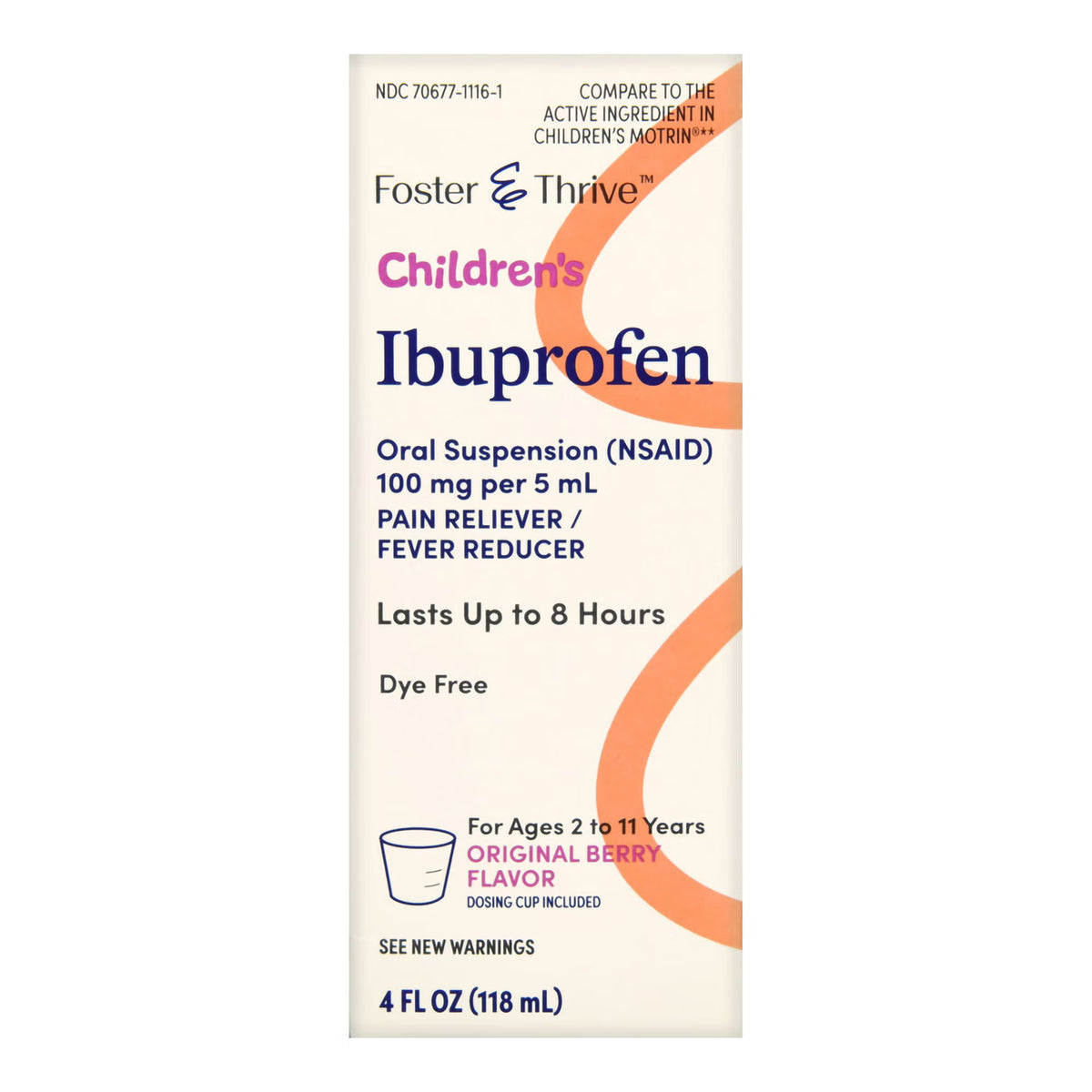 Foster & Thrive™ Children's Ibuprofen Oral Suspension, Original Berry, 4 ounces, EA/1