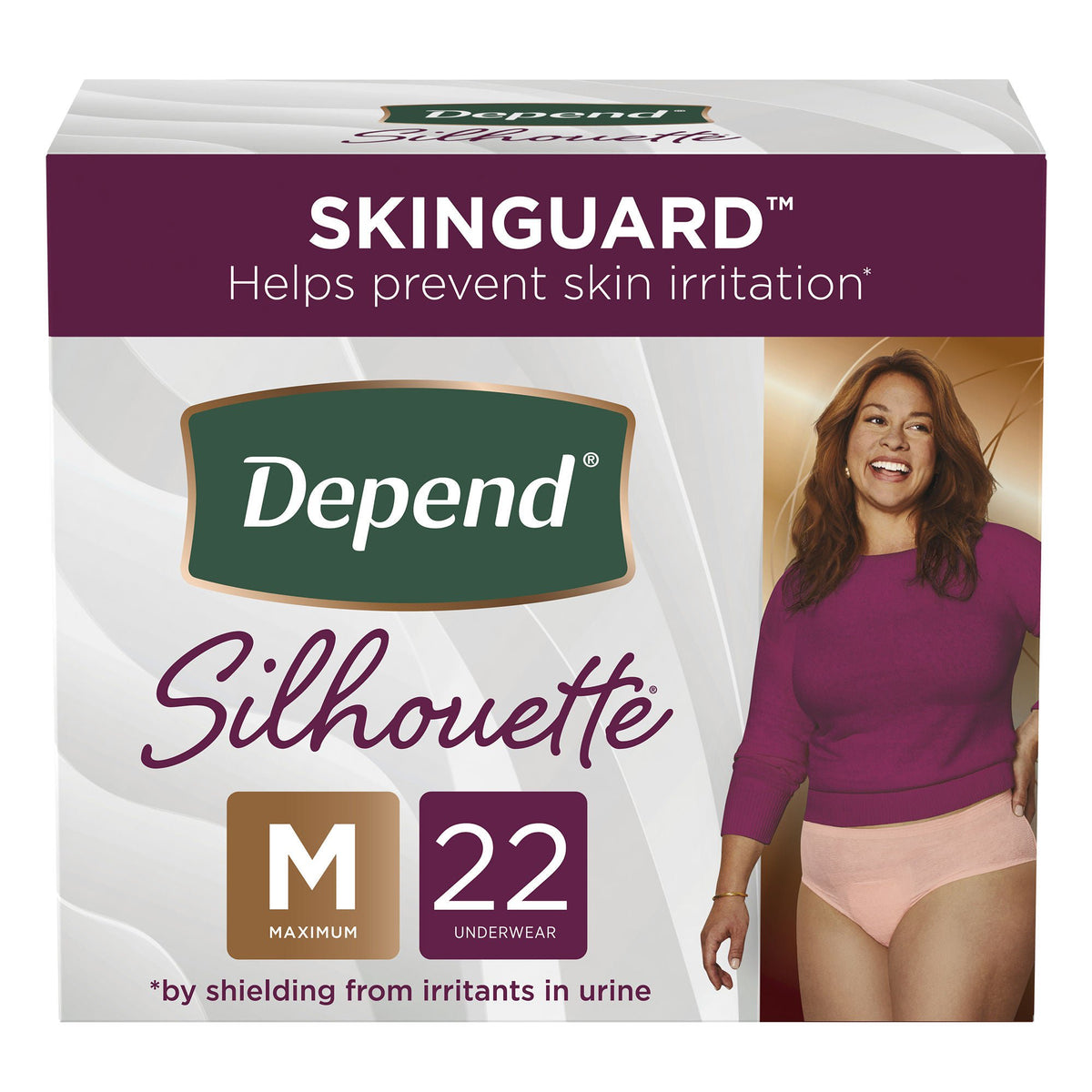 Depend® Silhouette® Classic Women's Underwear, Medium, Pink, PK/22