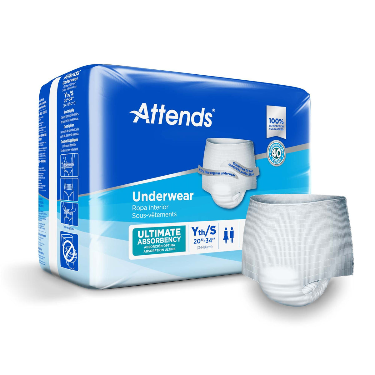 Attends® Advanced Underwear, Youth / Small, CS/80