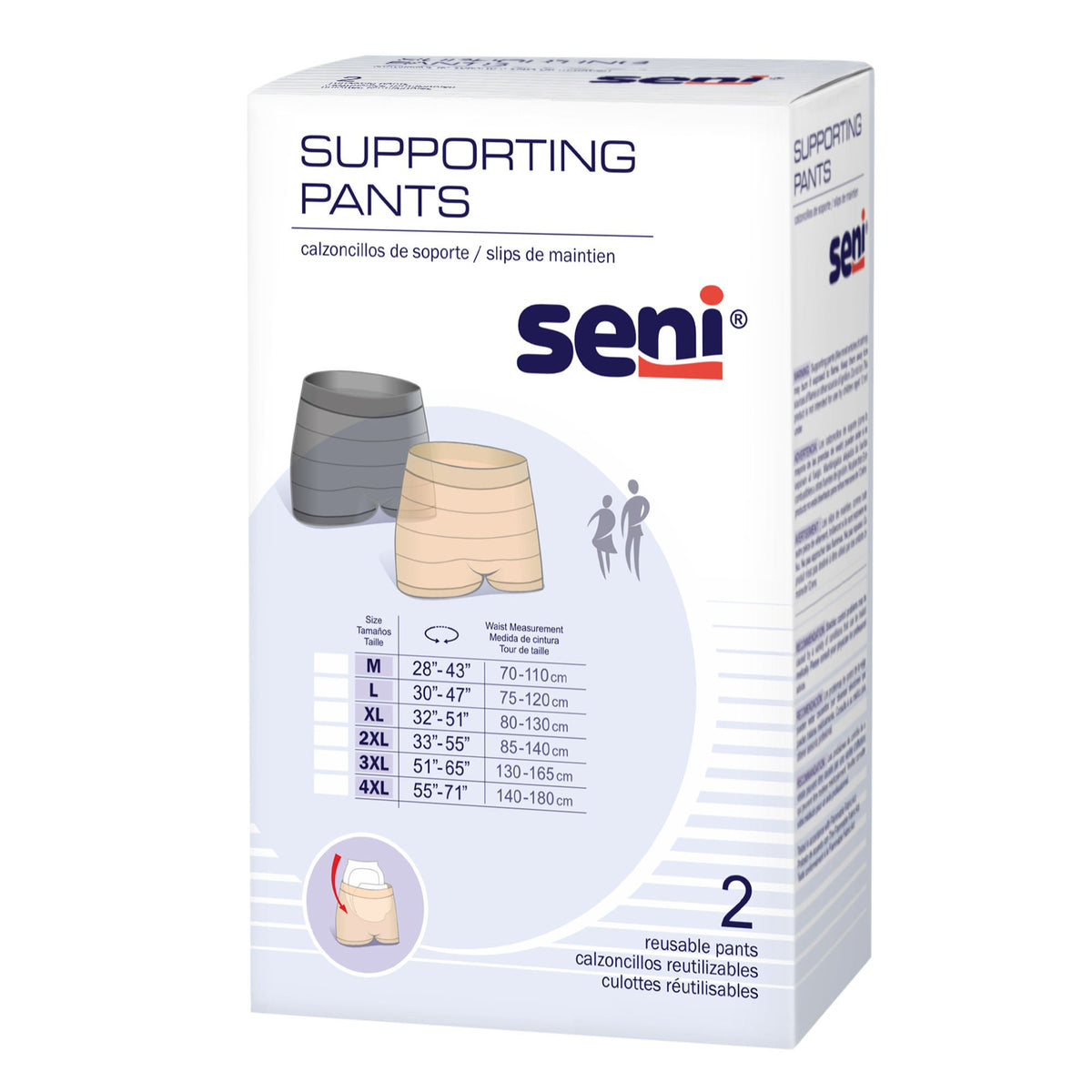 Seni® Pull On Boxer Style Knit Pant, 2X-Large, Unisex, CS/16