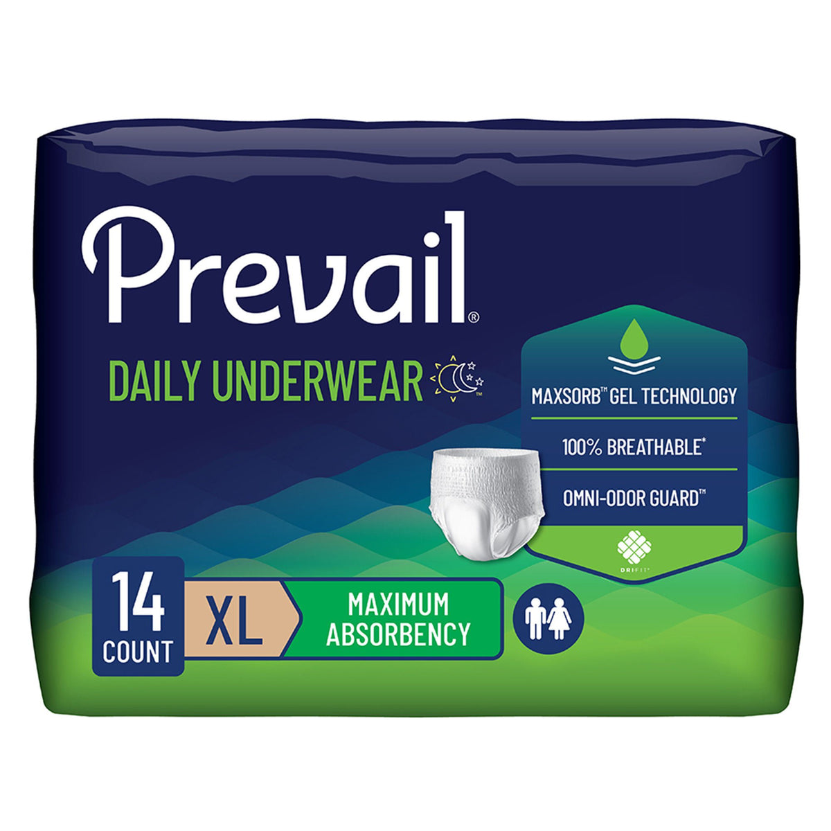 Prevail® Maximum Absorbent Underwear, Extra Large, BG/1