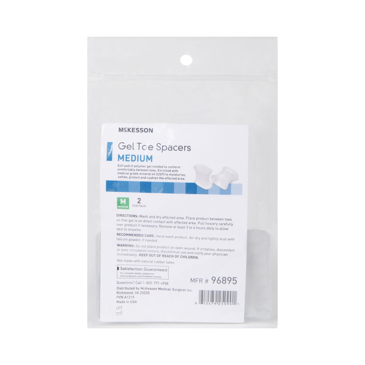 McKesson Gel Toe Spacers, Medium, PK/2