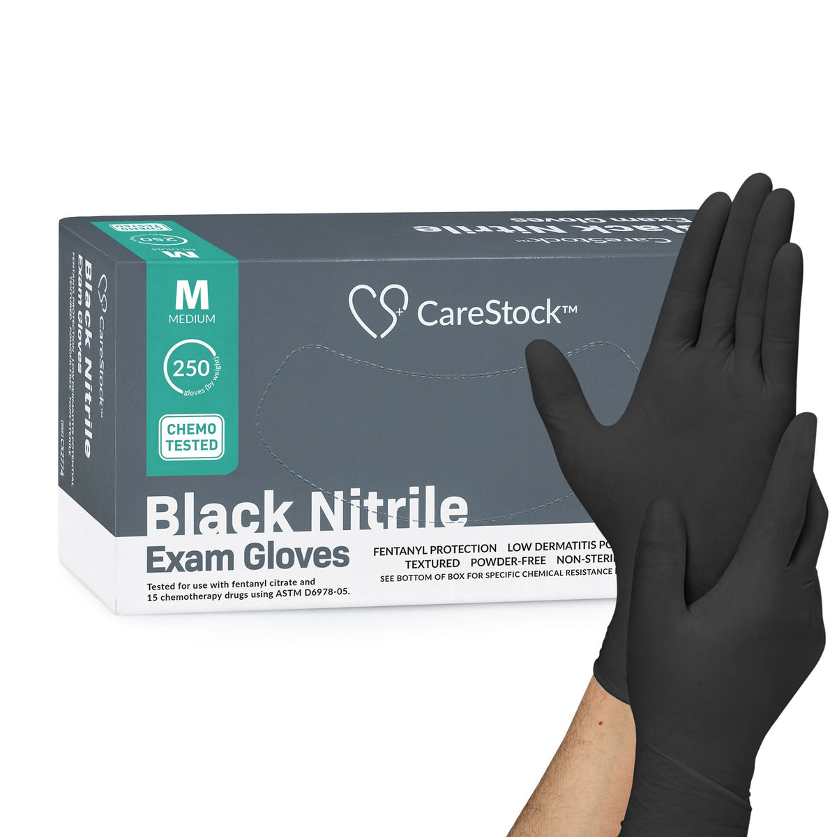 CareStock™ Nitrile Exam Glove, Medium, Black, BX/250