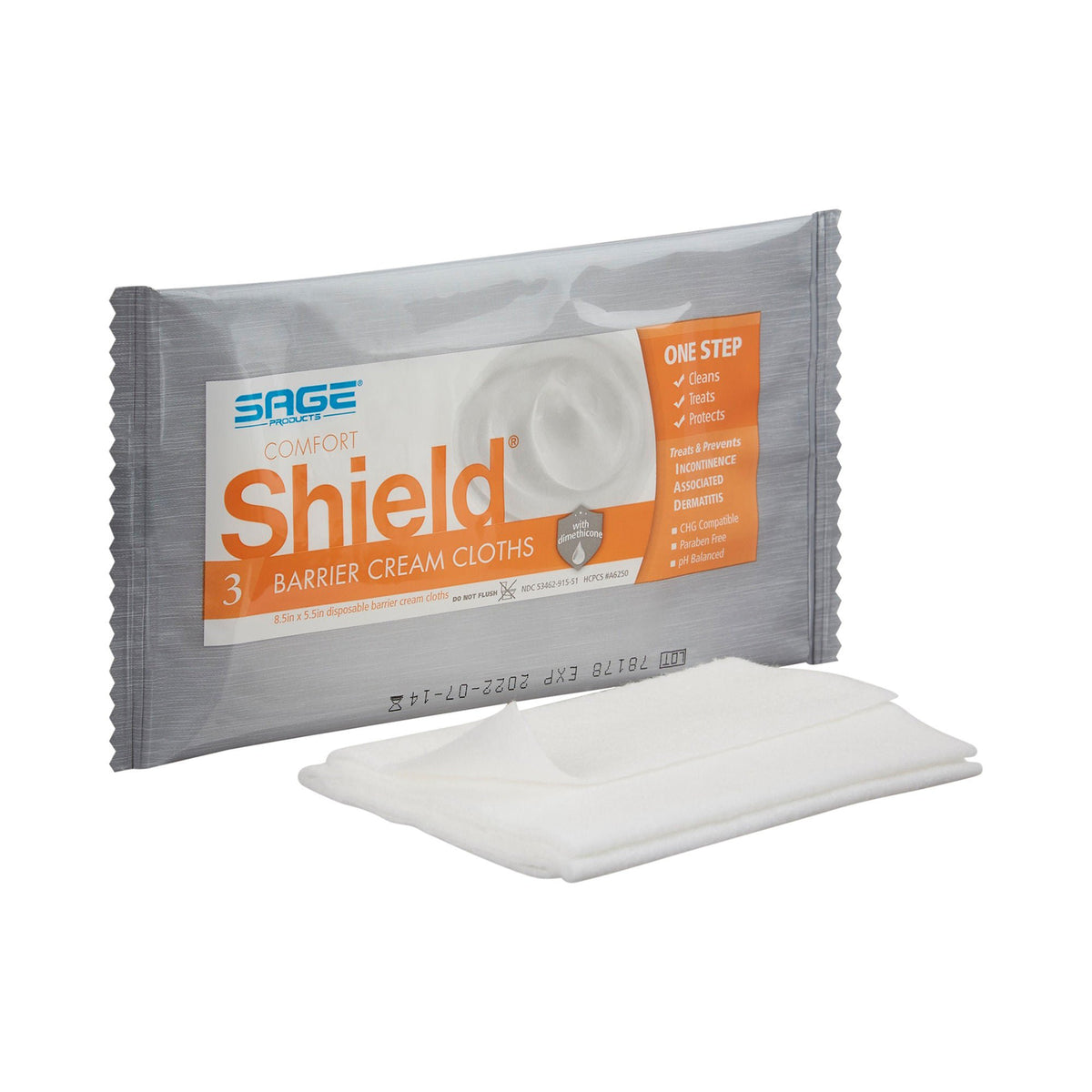 Comfort Shield® Incontinent Care Wipe, 5.5 x 8.5 Inch, BX/50