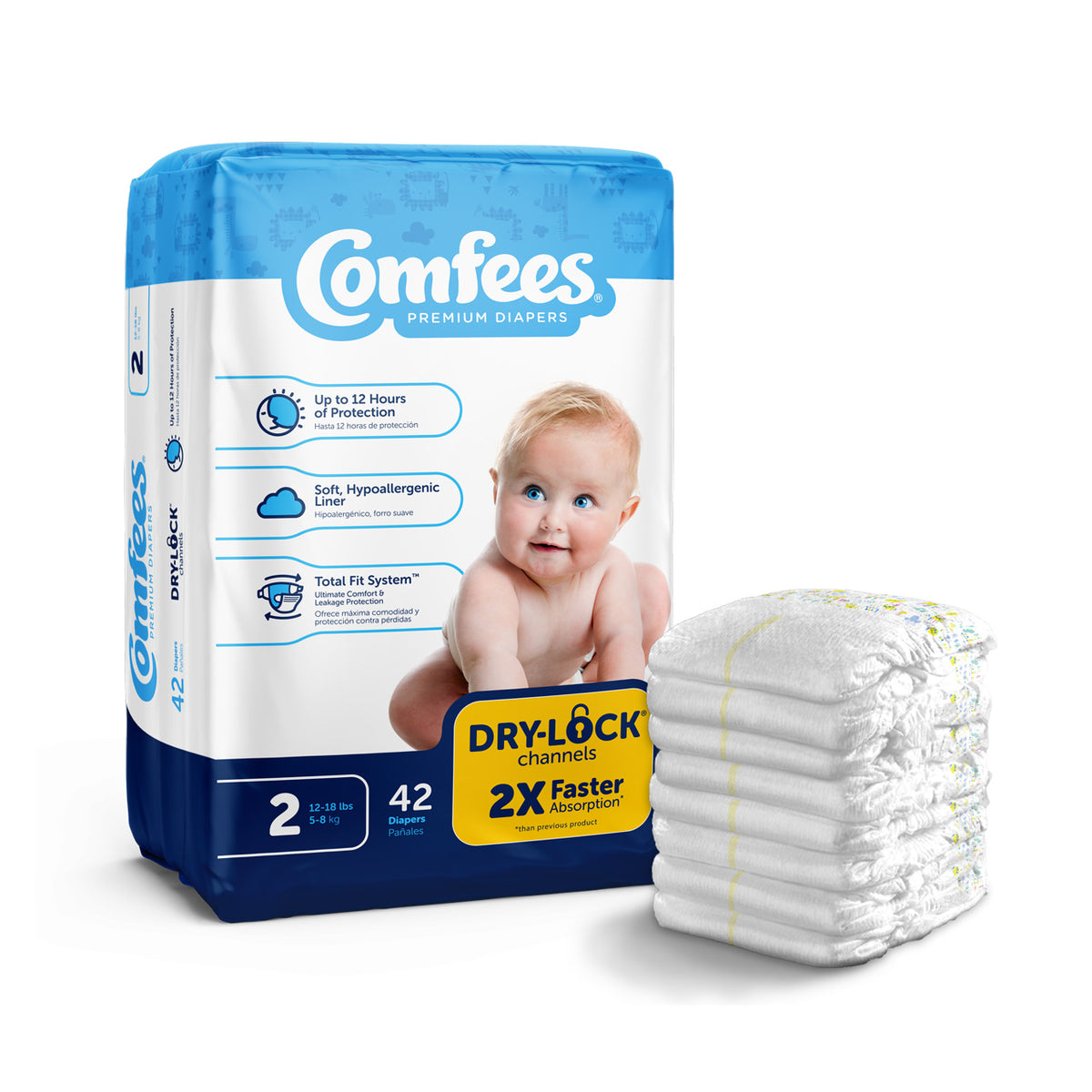 Comfees Baby Diapers - Size 2