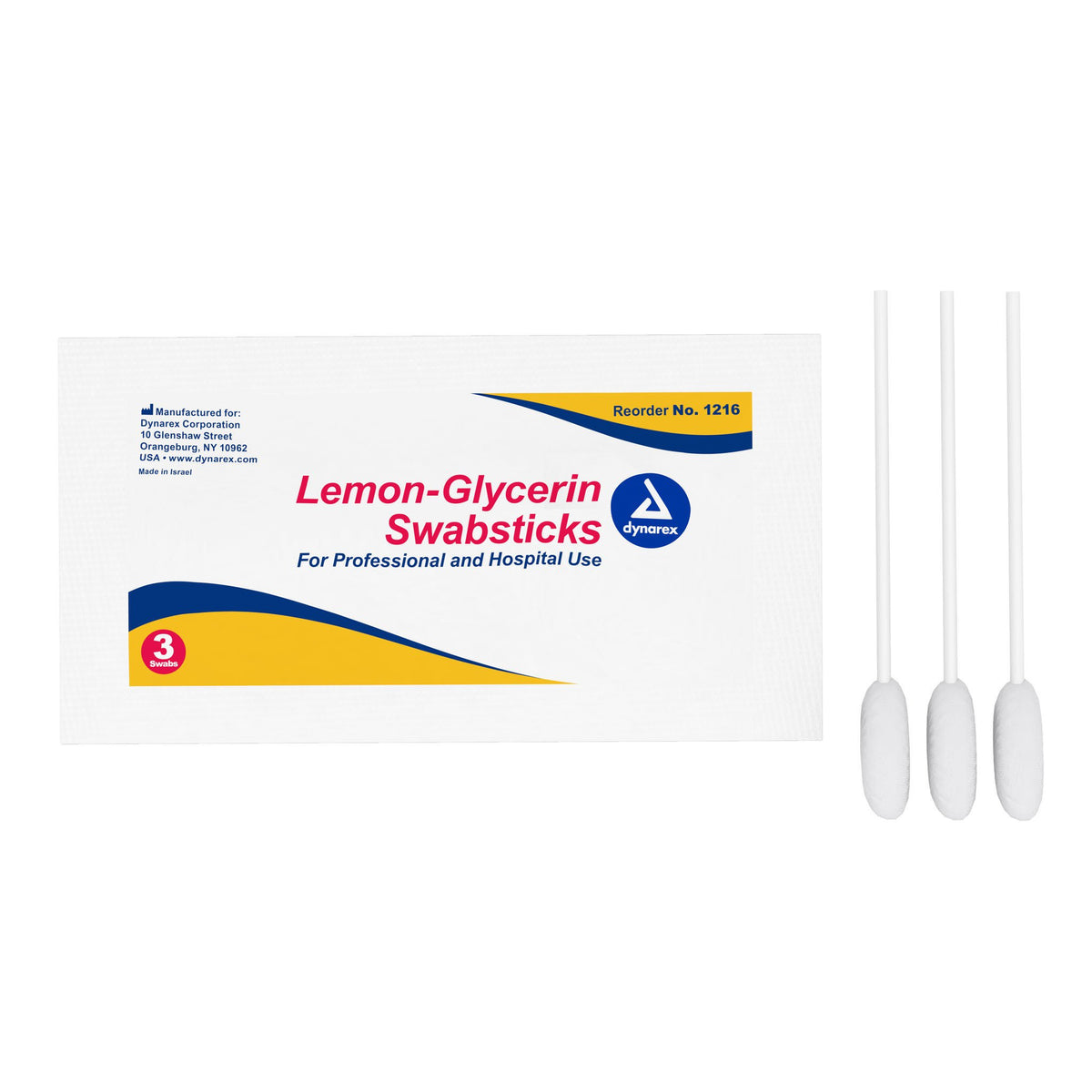 dynarex® Lemon-Glycerin Oral Swabsticks, BX/25