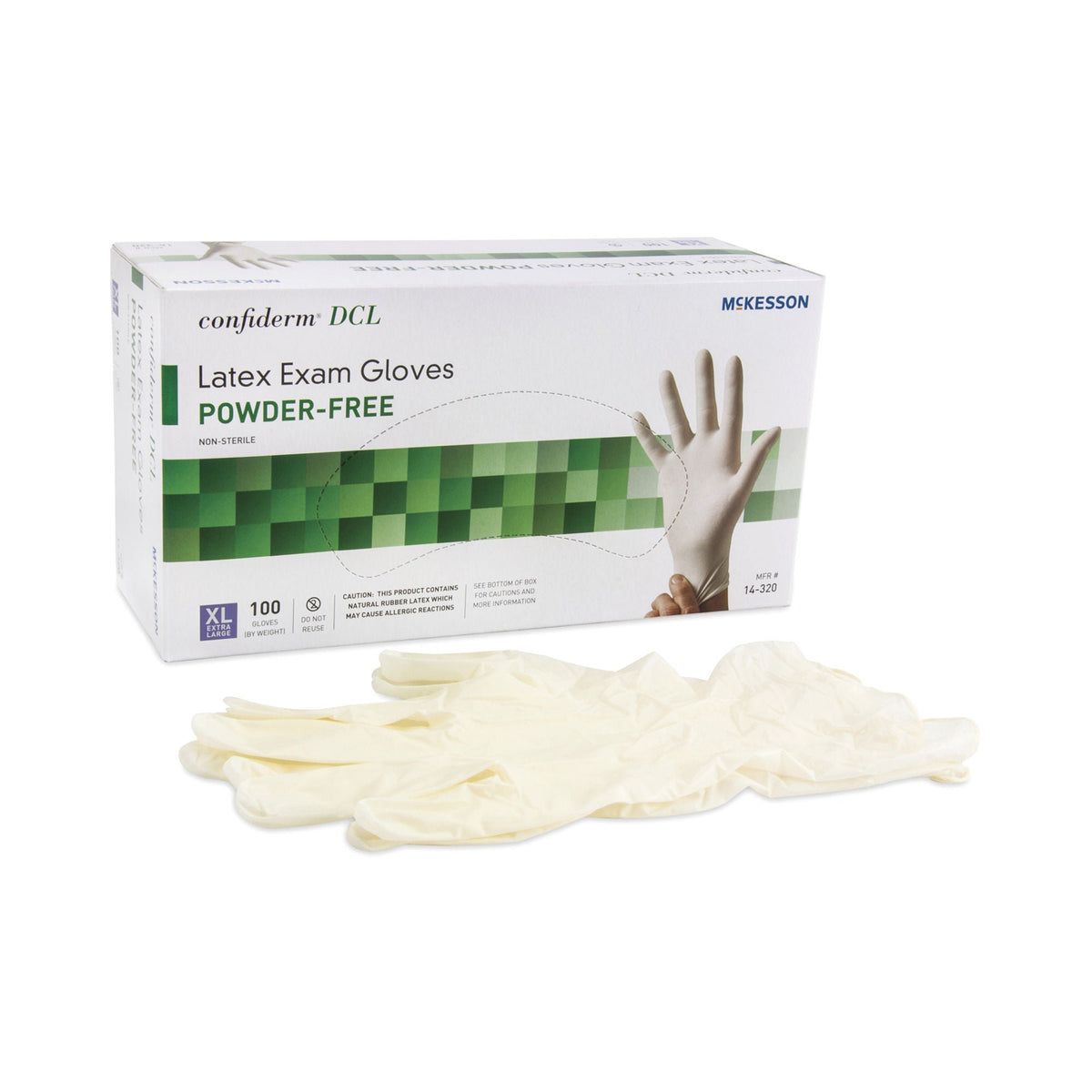 McKesson Confiderm® Latex Exam Glove, Extra Large, Ivory, BX/100