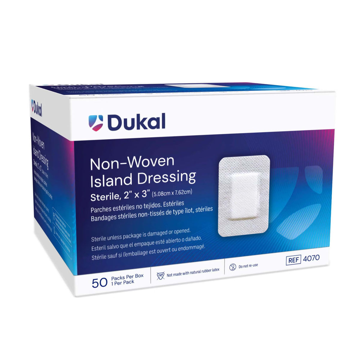 Dukal Island Dressing with Border, 2 x 3 Inch, CS/400