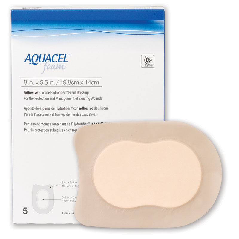 Aquacel Adhesive Gelling Foam Dressing 8" x 5.5" Heel Shape