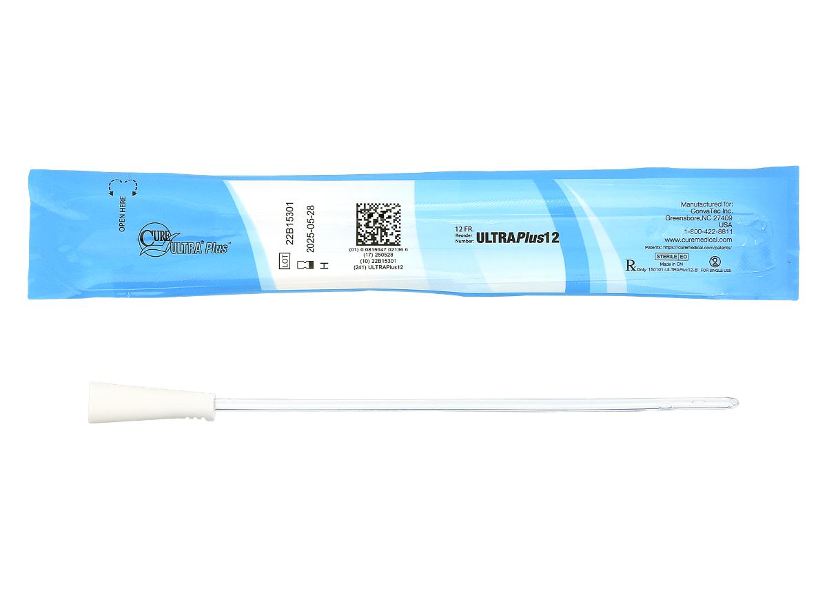 Cure Ultra Plus, 8" Female, Straight Tip, 12 FR
